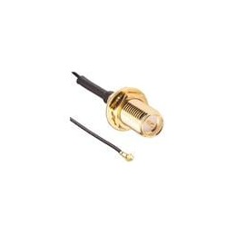 1 pcs : CSJ-RGFB-100-MHF3 - RF Cable Assemblies RP-SMA female bulkhead to right angle IPEX MHF3 plug with 100mm of 0.81mm cable