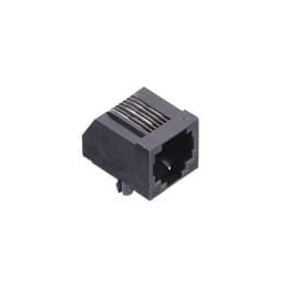 1 pcs : GDLX-N-66 - Modular Connectors / Ethernet Connectors 6P6C R/A PCB BLACK LOPRO NON-SHIELDED