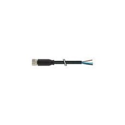 1 pcs : 7000-08041-6100500 - DIN Connectors M8 female 0 with cable, PVC 3x0.25 bk UL/CSA 5m