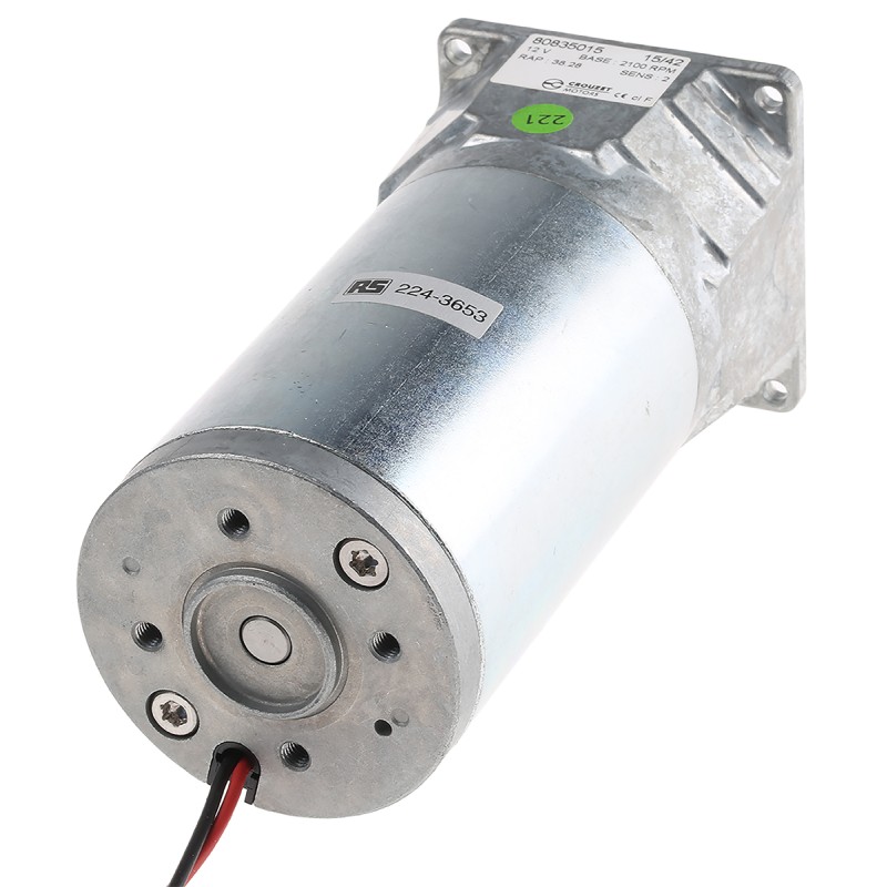 1 pcs - Crouzet Brushed Geared DC Geared Motor, 27 W, 12 V dc, 5 Nm, 47 rpm, 8mm Shaft Diameter