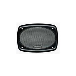 1 pcs : GRILLE 4x6' - Speakers & Transducers Protective grille: black painted metal, Decoration ring: black plastic