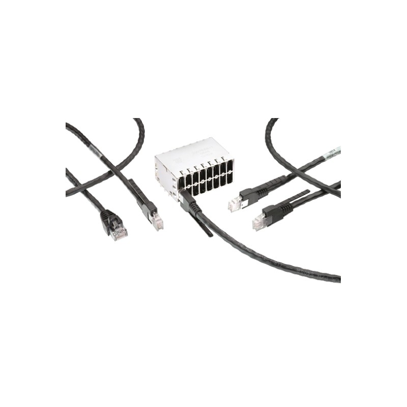 1 pcs - TE Connectivity Cat5e Male RJ.5 to Male RJ45 Ethernet Cable, F/UTP, Black LSZH Sheath, 2m, Low Smoke Zero Halogen (LSZH)