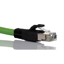 1 pcs - Turck Cat5e Straight Male M12 to Male RJ45 Ethernet Cable, Green PUR Sheath, 50m