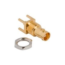 1 pcs : 034-1028H-12G - RF Connectors / Coaxial Connectors Straight PCB Jack, Hex Nut, 75 Ohm