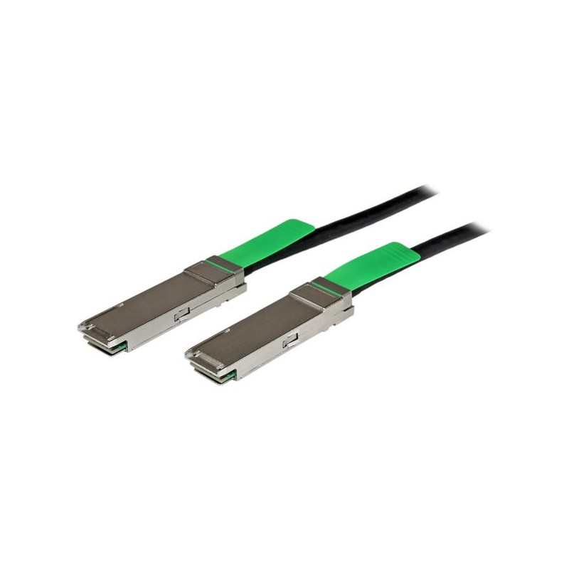 1 pcs - StarTech.com Straight Male QSFP+ to Straight Male QSFP+ Ethernet Cable, Black PVC Sheath, 6.6ft