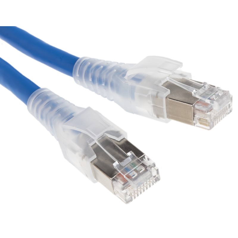 1 pcs - Belden Cat6a Male RJ45 to Male RJ45 Ethernet Cable, S/FTP, Blue LSZH Sheath, 2m, Low Smoke Zero Halogen (LSZH)