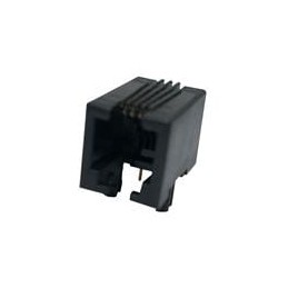 1 pcs : GMX-N-44 - Modular Connectors / Ethernet Connectors 4P4C R/A PCB BLACK LOW PROFILE
