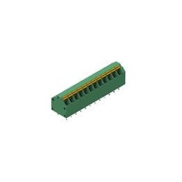 1 pcs : 691409320012 - Fixed Terminal Blocks WR-TBL 3.81mm pitch Modular THT Green 45 deg Dual Pin cable entry Screwless Push In