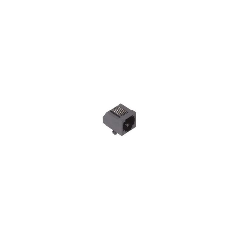 1 pcs : GDLX-N-66-50 - Modular Connectors / Ethernet Connectors 6P6C R/A PCB BLACK LOPRO NON-SHIELD 50u