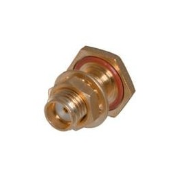 1 pcs : 142-0594-421 - RF Connectors / Coaxial Connectors ST BULKHD JACK GOLD .141 SEMI RIGID