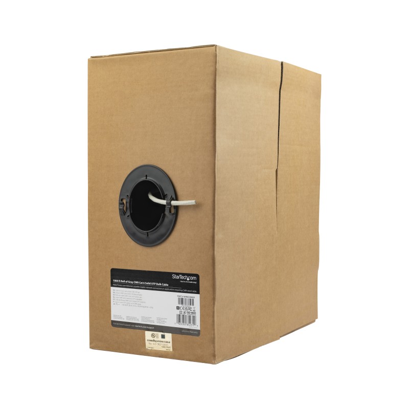 1 pcs - Startech Cat6 Ethernet Cable, U/UTP, Grey PVC Sheath, 305m, CMR Rated