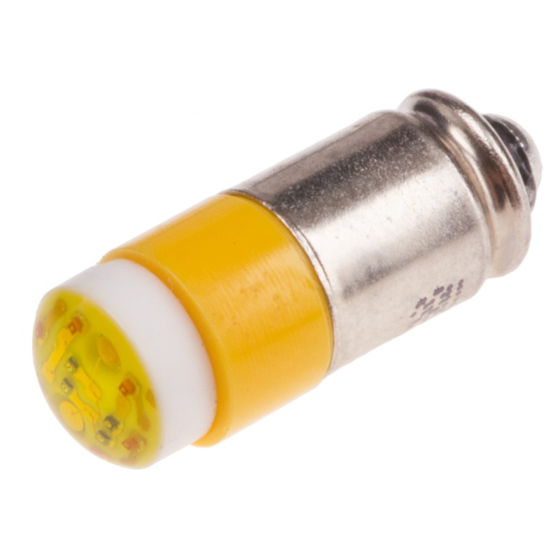 1 pcs - RS PRO Yellow LED Indicator Lamp, 28V ac/dc, Midget Groove Base, 6mm Diameter, 45mcd