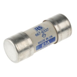 1 Box of 10 - RS PRO 63A Cartridge Fuse, 22 x 58mm