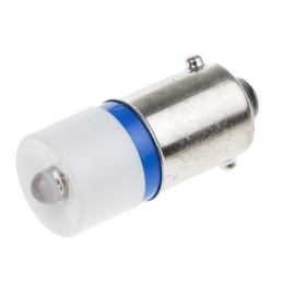 1 pcs - RS PRO Blue LED Indicator Lamp, 6V ac/dc, BA9s Base, 10mm Diameter, 490mcd