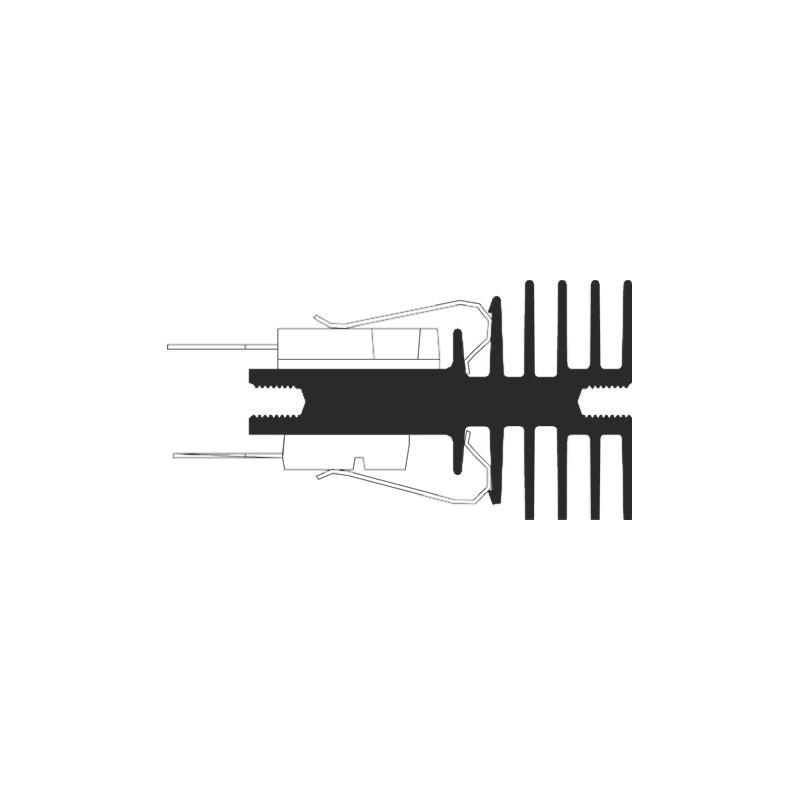 1 pcs - Heatsink, 6.49K/W, 50 x 30 x 47.2mm, Clip