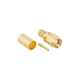 1 pcs : 132231RP - RF Connectors / Coaxial Connectors SMA ST CRMP PLG GOLD RG8X LMR240 REV POL