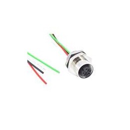 1 pcs : FPM12A04I12CF02 - Sensor Cables / Actuator Cables M12 4P FML BRSS/NKL FRNT M16 12 PIGTAIL