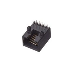 1 pcs : GMX-N-1010 - Modular Connectors / Ethernet Connectors 10P10C R/A PCB BLACK LOW PROFILE