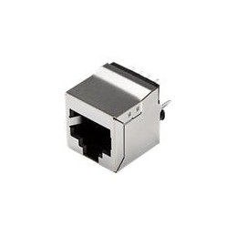 1 pcs : CRJ042-1-TH - Modular Connectors / Ethernet Connectors RJ jack,1 port, 8P8C, 6u, shielded