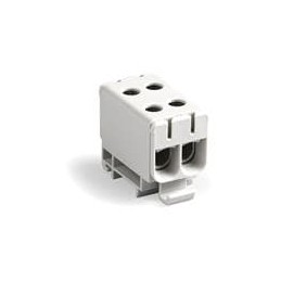 1 pcs : 201606-0660 - DIN Rail Terminal Blocks HC UNVCLP TAP 2CKT GRY/GRY 150A
