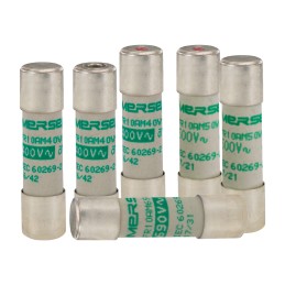 1 Box of 10 - Mersen 1A Slow-Blow Ceramic Cartridge Fuse, 8.5 x 31.5mm