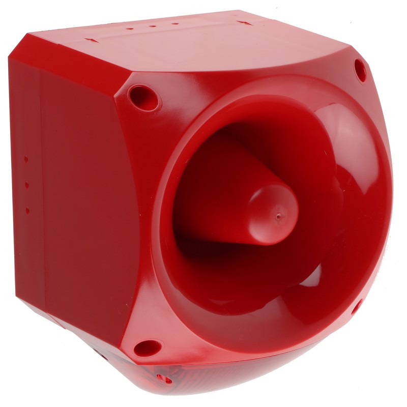 1 pcs - Klaxon Nexus Series Red Sounder Beacon, 110 V ac, 230 V ac, Wall Mount, 120dB at 1 Metre
