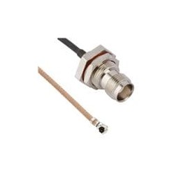 1 pcs : 095-850-283-250 - RF Cable Assemblies AMC Right Angle Plug to TNC Straight Bulkhead Jack RG-178 50 Ohm 250 mm (9.84 Inch