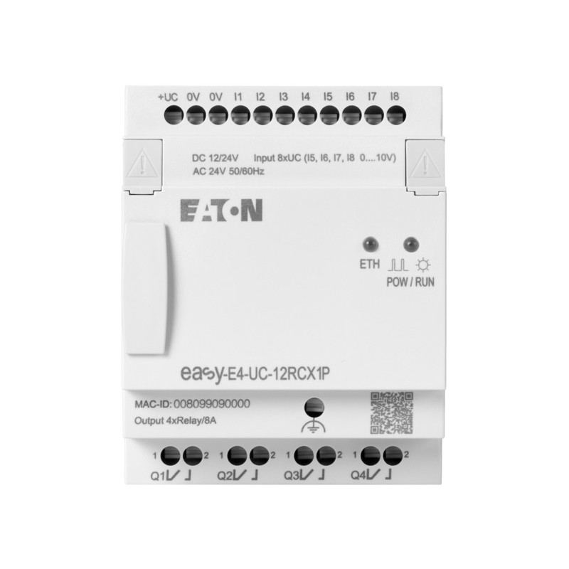1 pcs - Eaton EasyE4 Series Control Relay, Relay Output, 4-Input, Analog Input