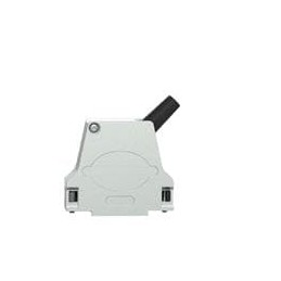 1 pcs : D9000CSE50/AA - D-Sub Backshells CT, D-Sub backshell, Zinc die-cast, Side Exit, Rotating Male Brass UNC 4-40 jackscrews,