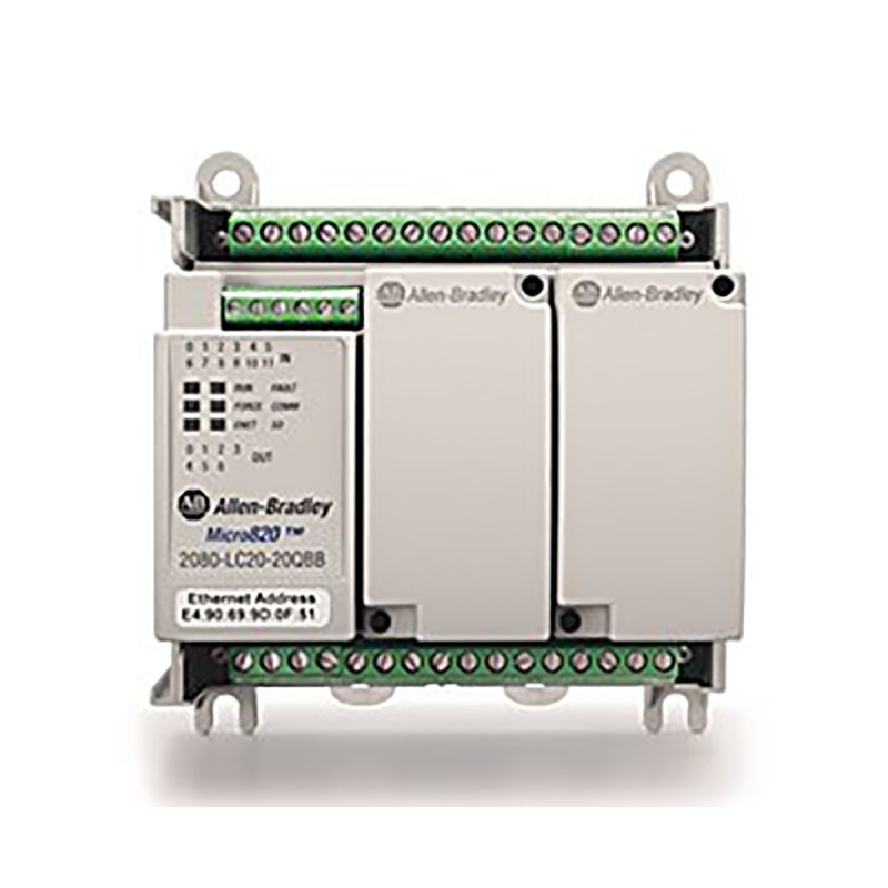 1 pcs - Rockwell Automation Bulletin 2080 Series Logic Controller for Use with Micro 820 Series, Relay Output, 12-Input,