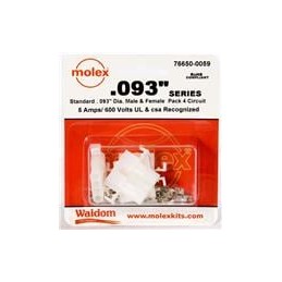 1 pcs : 76650-0059 - Pin & Socket Connectors .093 Connector Kit Pnl Mnt Plug Rec 4P