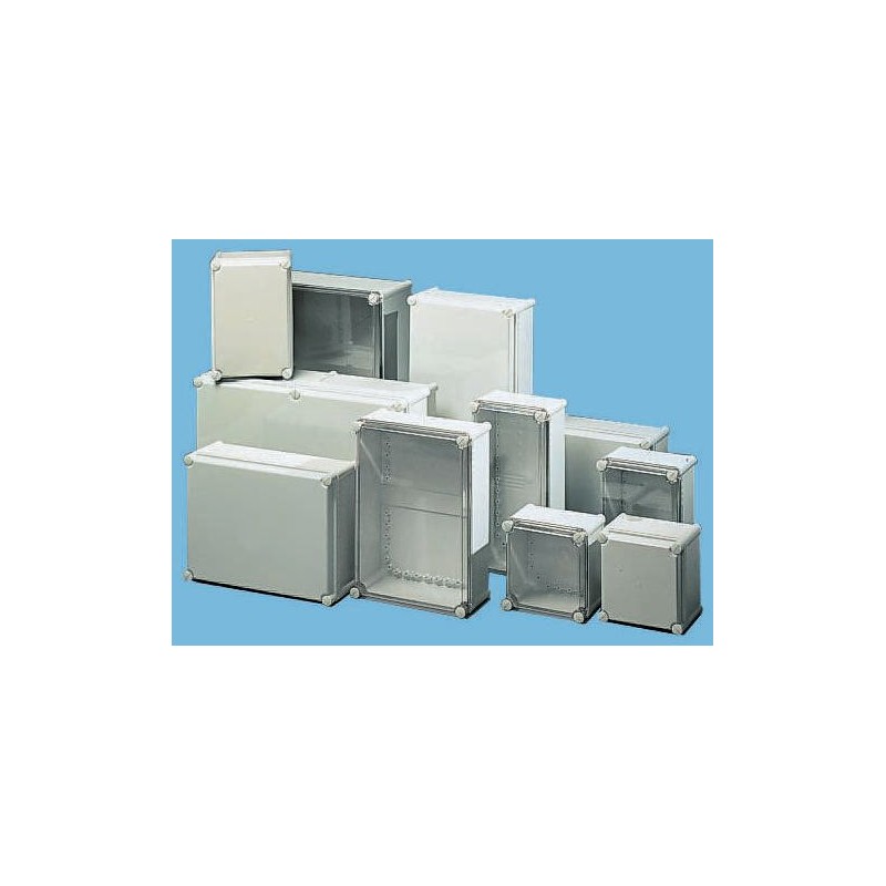 1 pcs - Fibox SOLID PC Series Grey Polycarbonate Enclosure, IP67, Grey Lid, 558 x 378 x 180mm