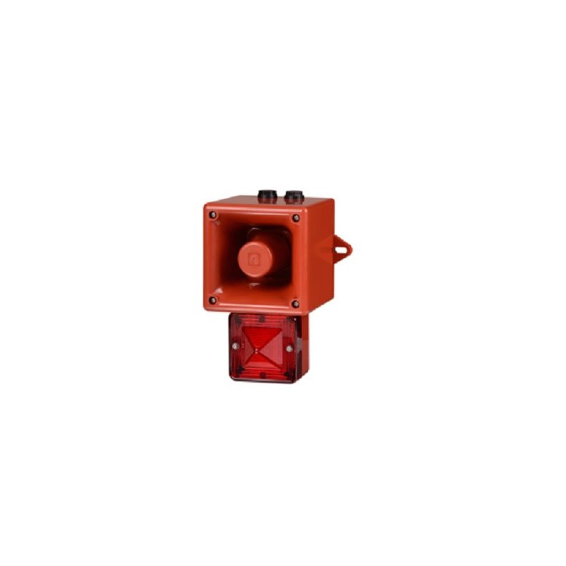 1 pcs - e2s AL105NX Series Red Sounder Beacon, 230 V, IP66, Wall Mount, 113dB at 1 Metre