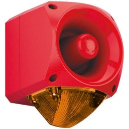 1 pcs - Klaxon Nexus Series Amber Sounder Beacon, 10 - 60 V dc, Wall Mount, 110dB at 1 Metre