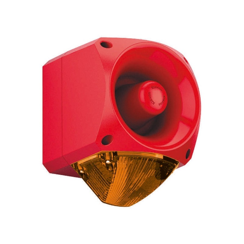 1 pcs - Klaxon Nexus Series Amber Sounder Beacon, 10 - 60 V dc, Wall Mount, 110dB at 1 Metre