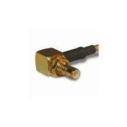 1 pcs : 142233 - RF Connectors / Coaxial Connectors SMB R/A BULKHEAD JACK 316 GOLD