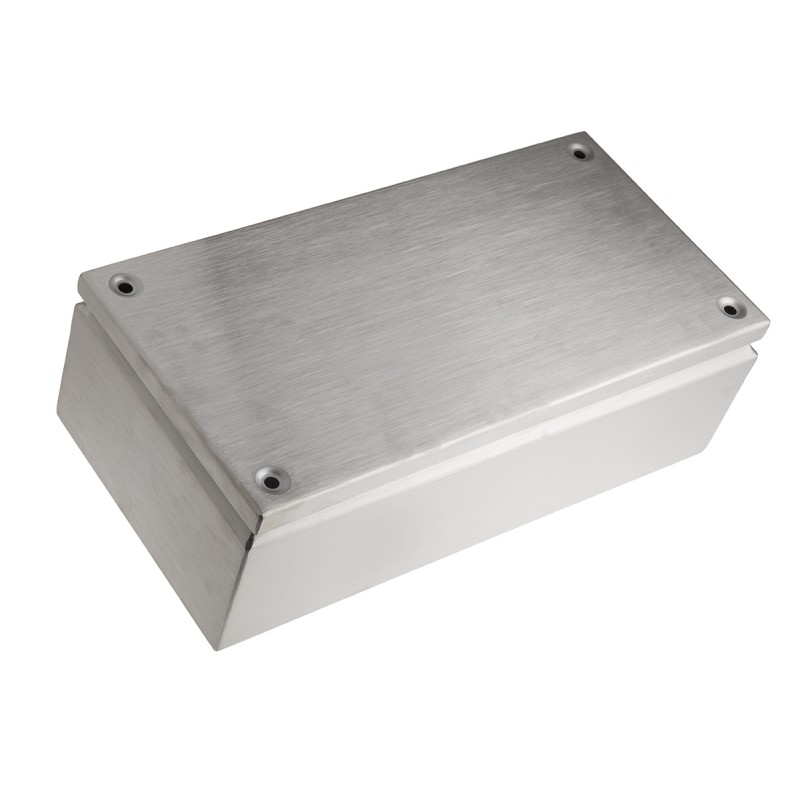 1 pcs - RS PRO Unpainted Stainless Steel Terminal Box, IP66, 400 x 200 x 120mm