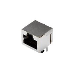 1 pcs : CRJ044-3-TH - Modular Connectors / Ethernet Connectors RJ jack, 1 port, 8P8C, 30u, shielded