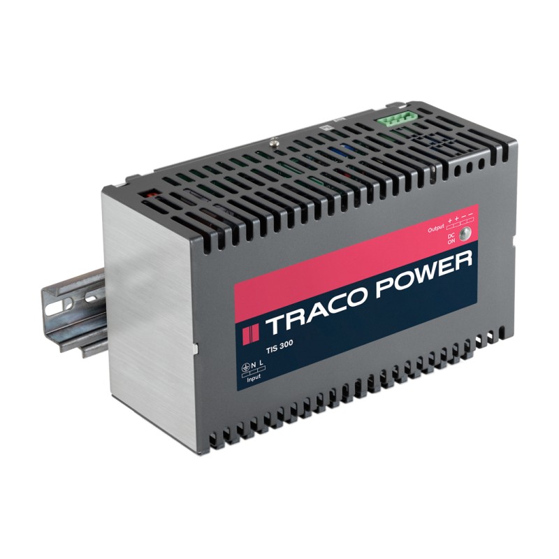 1 pcs - TRACOPOWER TIS DIN Rail Power Supply, 93 - 132 V ac, 187 - 264 V ac ac Input, 24V dc Output, 12A Output,