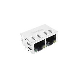 1 pcs : E5J88-24LJ24-L - Modular Connectors / Ethernet Connectors CONN,RJ45, LED(S) S-PORT W-2U-R- NPB