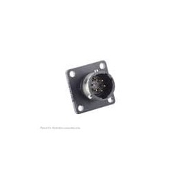 1 pcs : UTGX010D6P - Standard Circular Connector Square flange receptacle, without backshell, with 6 male PCB contacts, IP68/69K
