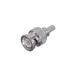 1 pcs : EZ-195-BM-X - RF Connectors / Coaxial Connectors BNC Male (plug) crimp connector, non-solder pin, no braid trim