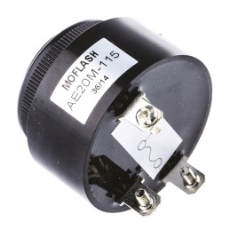 1 pcs - Moflash AE20M Series Panel Mount Buzzer, 115V AC, 95dB at 1 m, IP55, AC, 2-Tone