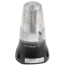 1 pcs - Moflash LEDA125 Series Clear Sounder Beacon, 24 V dc, IP65, Surface Mount, 90dB at 1 Metre