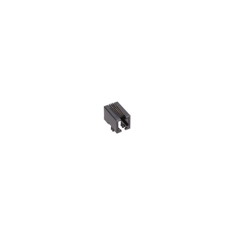 1 pcs : GMX-N-44-50 - Modular Connectors / Ethernet Connectors 4P4C R/A PCB BLACK LOW PROFILE 50u