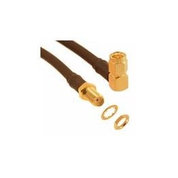 1 pcs : 135111-04-06.00 - RF Cable Assemblies SMA St BH JK to R/A Plug RG-58/U 6in