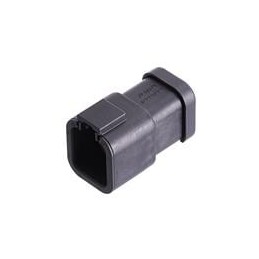 1 pcs : ATP04-6P-MM01BK - Automotive Connectors 6-Position Receptacle, Male, with Endcap and Reduced Diameter Seal, Black