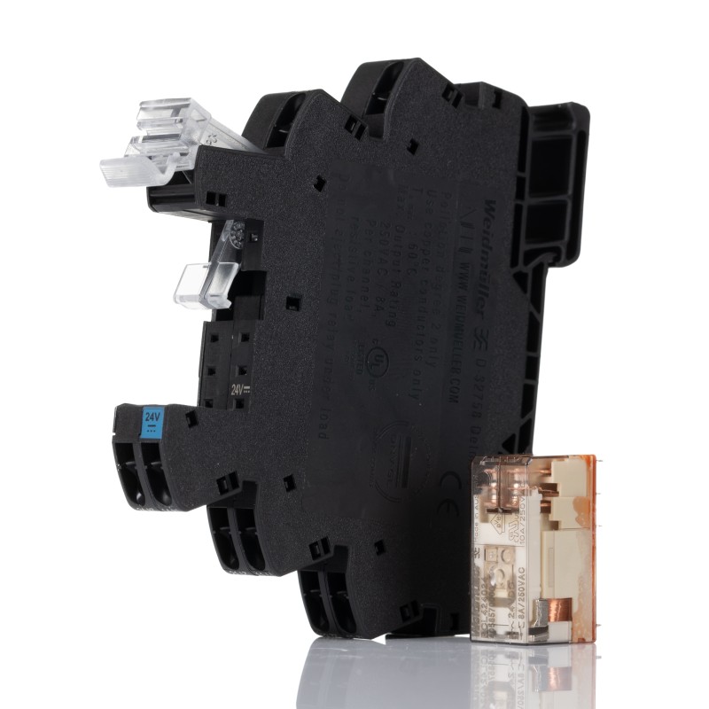 1 pcs - Weidmuller TRZ Series Interface Relay, DIN Rail Mount, 24V Coil, DPDT, 2-Pole
