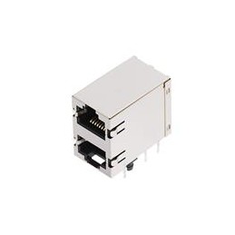 1 pcs : RJE111881410H - Modular Connectors / Ethernet Connectors 8P8C, Shield with NO LED, 1 Port, High Temp T&R