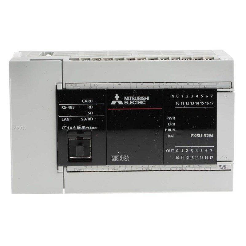 1 pcs - Mitsubishi MELSEC iQ-F Series PLC CPU for Use with FX5 Expansion Adapter, FX5 Extension Module, Analogue Output,